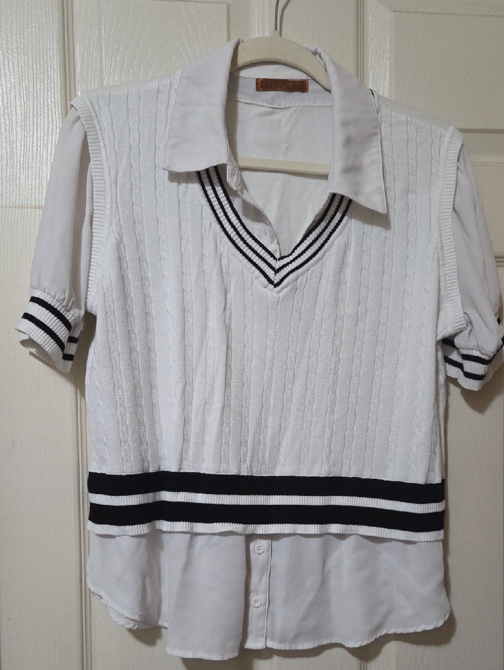 Belldini White Collared Polo with Contrast Label